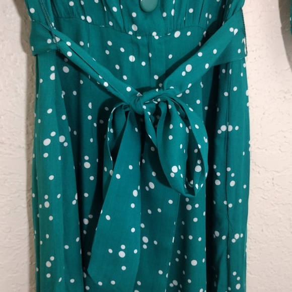 ModCloth Collectif Josephine Tiny Polkdot Green Jumpsuit - Picture 8 of 9
